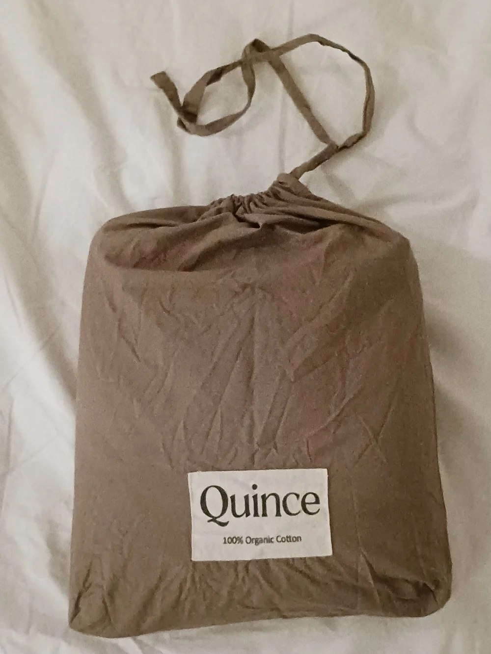 Quince Organic Cotton Percale Duvet Cover Set with 1 Sham EUC